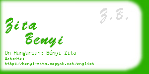 zita benyi business card