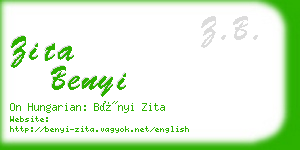 zita benyi business card